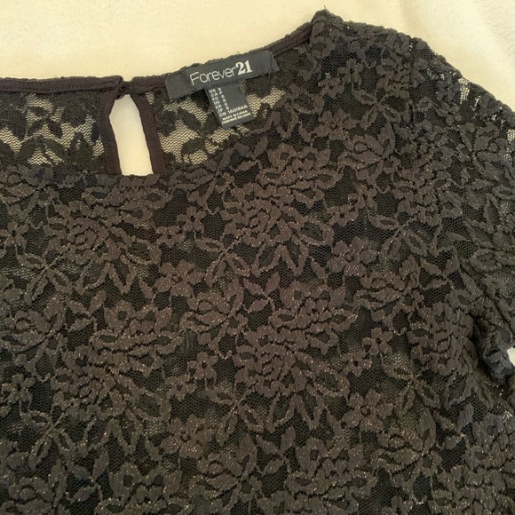 Forever 21 Black Lace Shirt Size XS - Picture 4 of 4